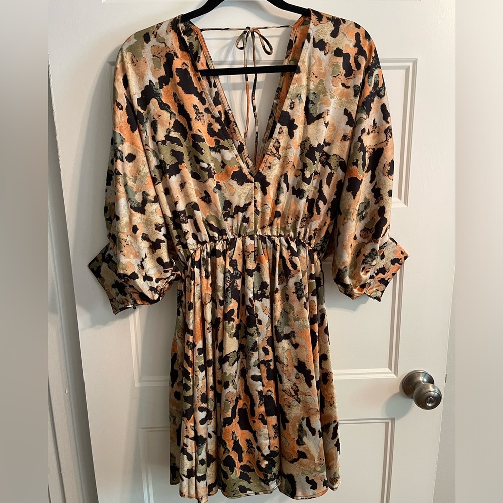 Multi-color print dress